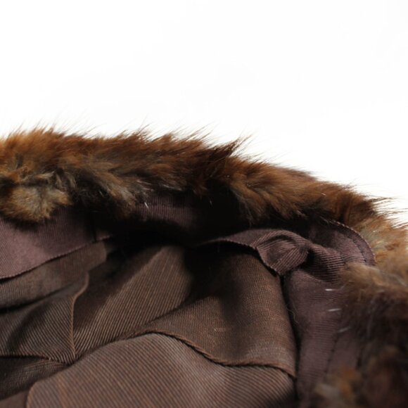 Vintage 1960s Brown Mink Fur Flat Cap - Audrey Hepburn Inspired Winter Hat